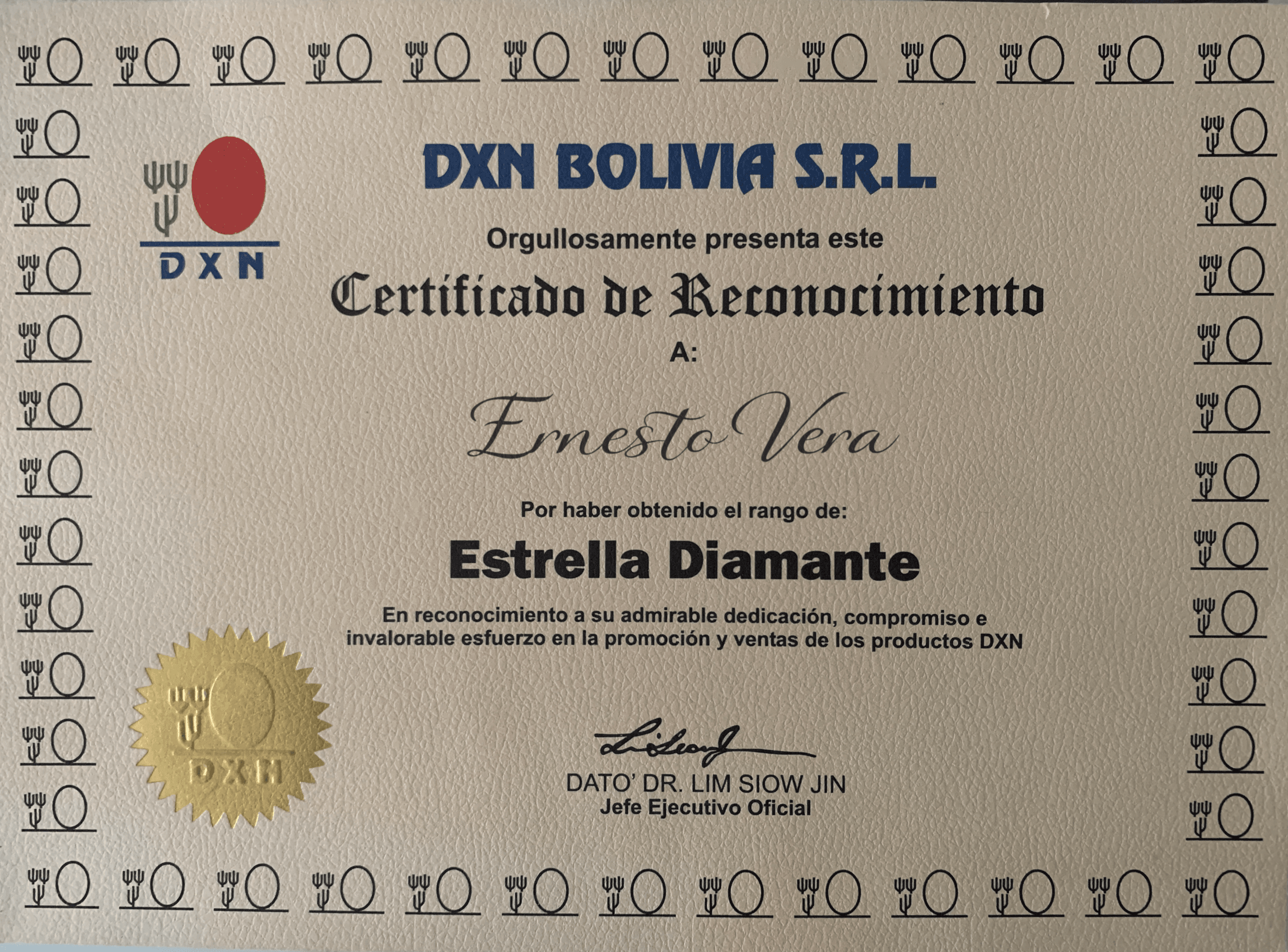 Certificado estrella diamante